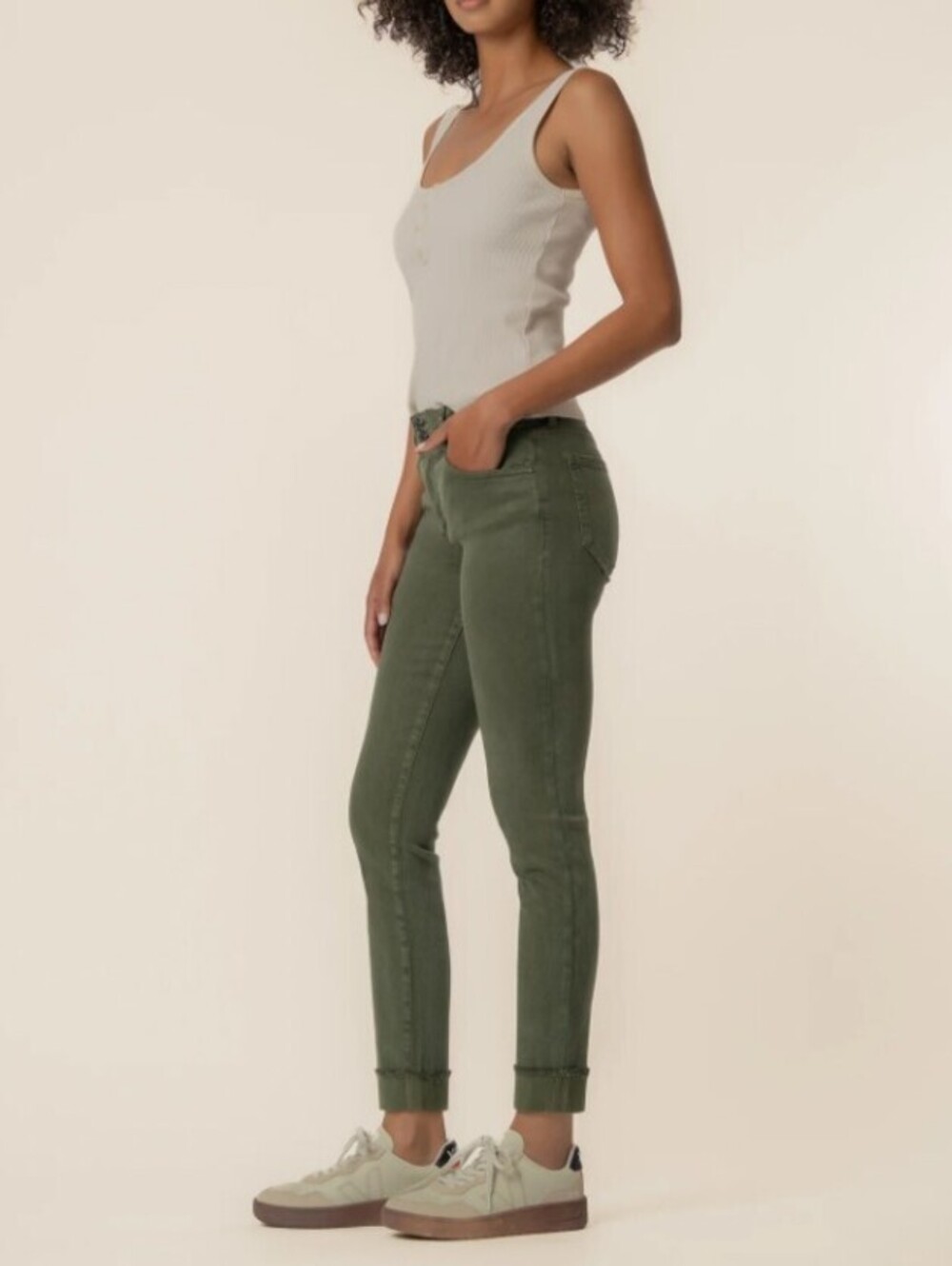 KUT from the Kloth Olive Green Amy Crop Straight Leg Jeans - Size - 14W - NWOT